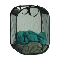 Honey-Can-Do HMP-03891 Mesh Hamper Fabric Bag Black 9-3/4 in W 9 in D