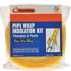 Frost King SP46 Pipe Wrap Kit 25 ft L 6 in W 1/2 in Thick Fiberglass