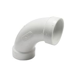 CANPLAS 192277 Long Sweep Elbow 2 in Hub 90 deg Angle PVC White