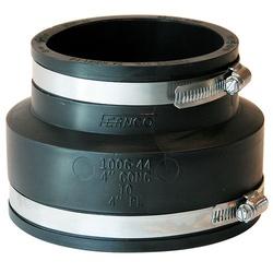 FERNCO P1006-44 Flexible Pipe Coupling 4 x 4 in PVC Black 4.3 psi