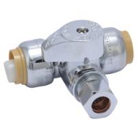 SharkBite 24984A Tee Stop 1/2 x 1/2 x 3/8 in Connection PTC x Compression