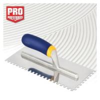 QEP 49917 Notched Trowel 11 in L 4-1/2 in W V Notch Comfort Grip
