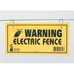 Dare 1614-3 Electric Fencing Warning Sign Black Legend Bright Yellow
