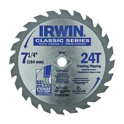 IRWIN 25130 Circular Saw Blade 7-1/4 in Dia 5/8 in Arbor 24-Teeth