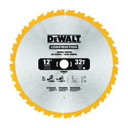 DeWALT DW3123 Saw Blade 12 in Dia 1 in Arbor 32-Teeth Carbide Cutting