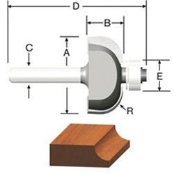 Vermont American 23142 Cove Router Bit with Fillet 1/2 in L Cutting 2-1/8