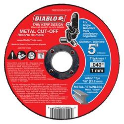 Diablo DBD050040101F Cut-Off Wheel 5 in Dia 0.04 in Thick 7/8 in Arbor