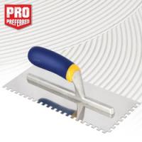 QEP 49919 Notched Trowel 11 in L 4-1/2 in W Square Notch Comfort Grip