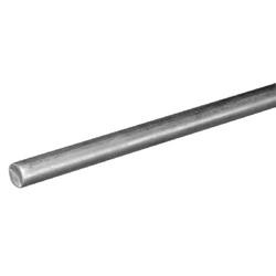 Steelworks 11150 Round Rail, 3/16 in Dia, 3 ft L, Steel, Zinc-Plated