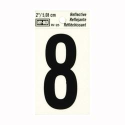 HY-KO RV-25/8 Reflective Sign Character 8 2 in H Character Black