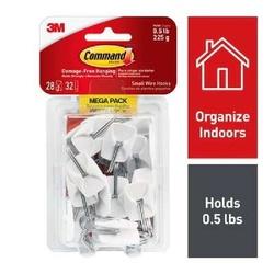 Command 17067-MPES Small Wire Hook 0.5 lb 28-Hook Plastic White