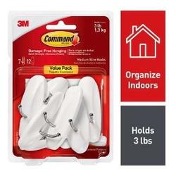 Command 17068-7ES Medium Hook 3 lb 7-Hook Plastic White