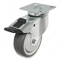 Madico F24787 Swivel Caster with Brake 2-15/16 in Dia Wheel Thermoplastic