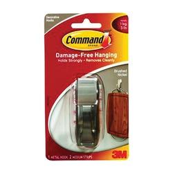 Command MR02-BN-ES Reflection Hook 3 lb 1-Hook Metal Brushed Nickel