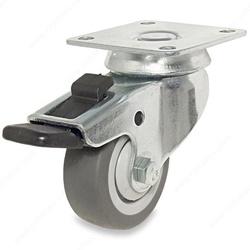 Madico F24785 Swivel Caster with Brake 1-31/32 in Dia Wheel Thermoplastic