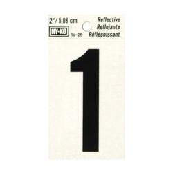 HY-KO RV-25/1 Reflective Sign Character 1 2 in H Character Black