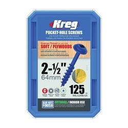 Kreg Blue-Kote SML-C250B-125 Pocket-Hole Screw #8 Thread Coarse Thread