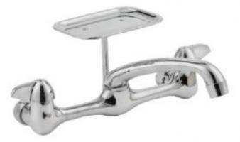 Two Handle Wall Mount Faucet Chrome