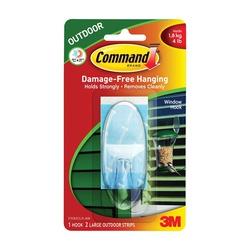 Command 17093CLR-AW Window Hook 4 lb 1-Hook Plastic Clear