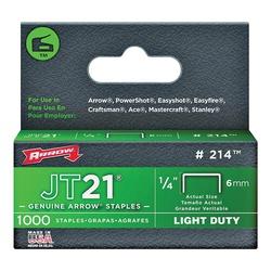 Arrow JT21 Series 214 Flat Crown Staple 1/4 in W Crown 1/4 in L Leg 0.03
