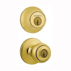 Kwikset 690P3CP6ALRCSK6 Knob Lockset 3 Grade Keyed Key Polished Brass