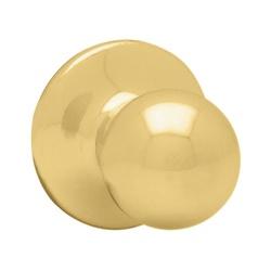 Kwikset 200P3CPRCLRCS Door Knob Polished Brass 1-3/8 to 1-3/4 in Thick