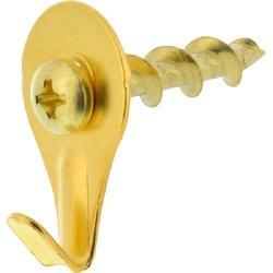 HILLMAN 122367 Wall Dog with Picture Hanging Hook 50 lb Brass