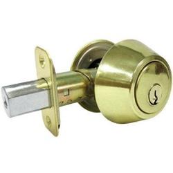 TRU-GUARD DL72 KA3Z Deadbolt 3 Grade Alike Key Polished Brass 2-3/8