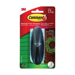 Command 17083BZ-AWES Adhesive Hook 5 lb 1-Hook Plastic Bronze