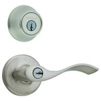 Kwikset 690BL-15P CP Deadbolt and Entry Lockset 3 Grade Satin Nickel