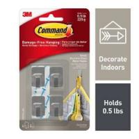 Command 17031SS-4ES Small Hook 0.5 lb 4-Hook Metal Gray Stainless Steel