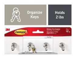 Command HOM-18Q-ES Jumbo Key Rail/Hook 2 lb 1-Hook Plastic Quartz