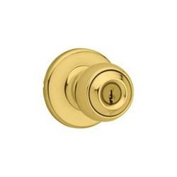 Kwikset 400P3CPK6 Keyed Entry Knob Polished Brass