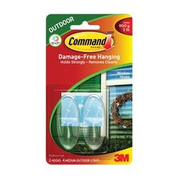 Command 17091CLR-AW Window Hook 2 lb 2-Hook Plastic Clear
