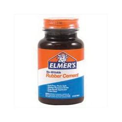 Elmers E904 No-Wrinkle Rubber Cement Liquid Clear 4 oz Bottle