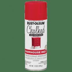 RUST-OLEUM CHALKY 329193 Paint Ultra Matte Farmhouse Red 12 oz Aerosol