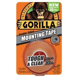 Gorilla Tough and Clear 6065003 Mounting Tape 60 in L 1 in W Clear