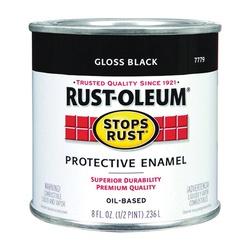 RUST-OLEUM STOPS RUST 7779730 Protective Enamel Gloss Black 0.5 pt Can