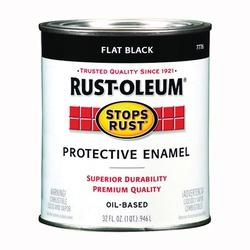 RUST-OLEUM STOPS RUST 7776502 Protective Enamel Flat Black 1 qt Can