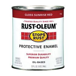 RUST-OLEUM STOPS RUST 7762502 Protective Enamel Gloss Sunrise Red 1 qt