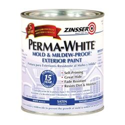 ZINSSER 03104 Exterior House Paint Satin White 1 qt Can