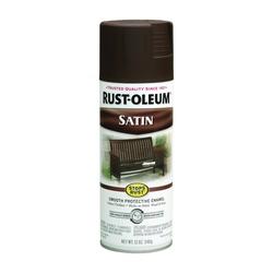 RUST-OLEUM STOPS RUST 241239 Enamel Paint Low Satin Dark Brown 12 oz