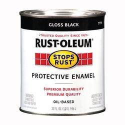 RUST-OLEUM STOPS RUST 7779504 Protective Enamel Gloss Black 1 qt Can