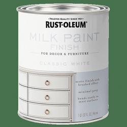 RUST-OLEUM 331049 Milk Paint Finish Matte Classic White 1 qt Can