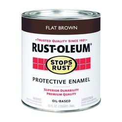 RUST-OLEUM STOPS RUST 239083 Protective Enamel Flat Brown 1 qt Can