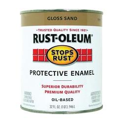 RUST-OLEUM STOPS RUST 7771502 Protective Enamel Gloss Sand 1 qt Can