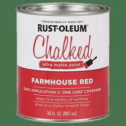 RUST-OLEUM CHALKY 329211 Paint Ultra Matte Farmhouse Red 30 oz Can