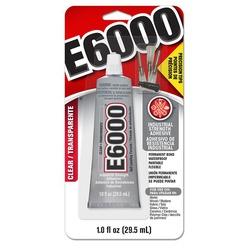 ECLECTIC E6000 Series 231020 Precision Tip Adhesive Clear 1 oz Carded