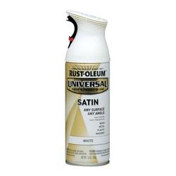 RUST-OLEUM UNIVERSAL 245210 Satin Spray Paint Satin White 12 oz Aerosol