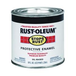 RUST-OLEUM STOPS RUST 7776730 Protective Enamel Flat Black 0.5 pt Can